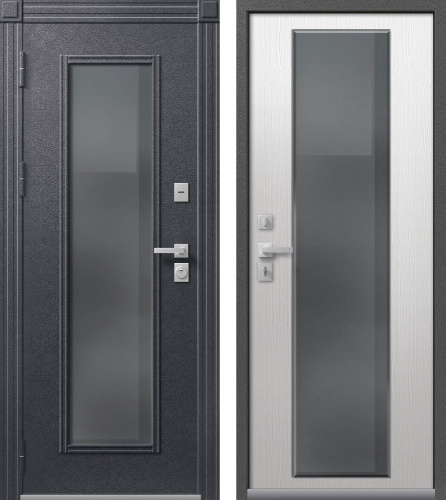 Центурион Т-2 PREMIUM Антрацит муар-Софт ясень белый (цвет стекла Grey)